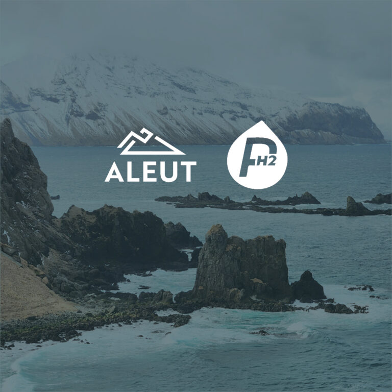 Horseshoe Bay, Adak, with the Aleut and Pacific H2 logos in white.